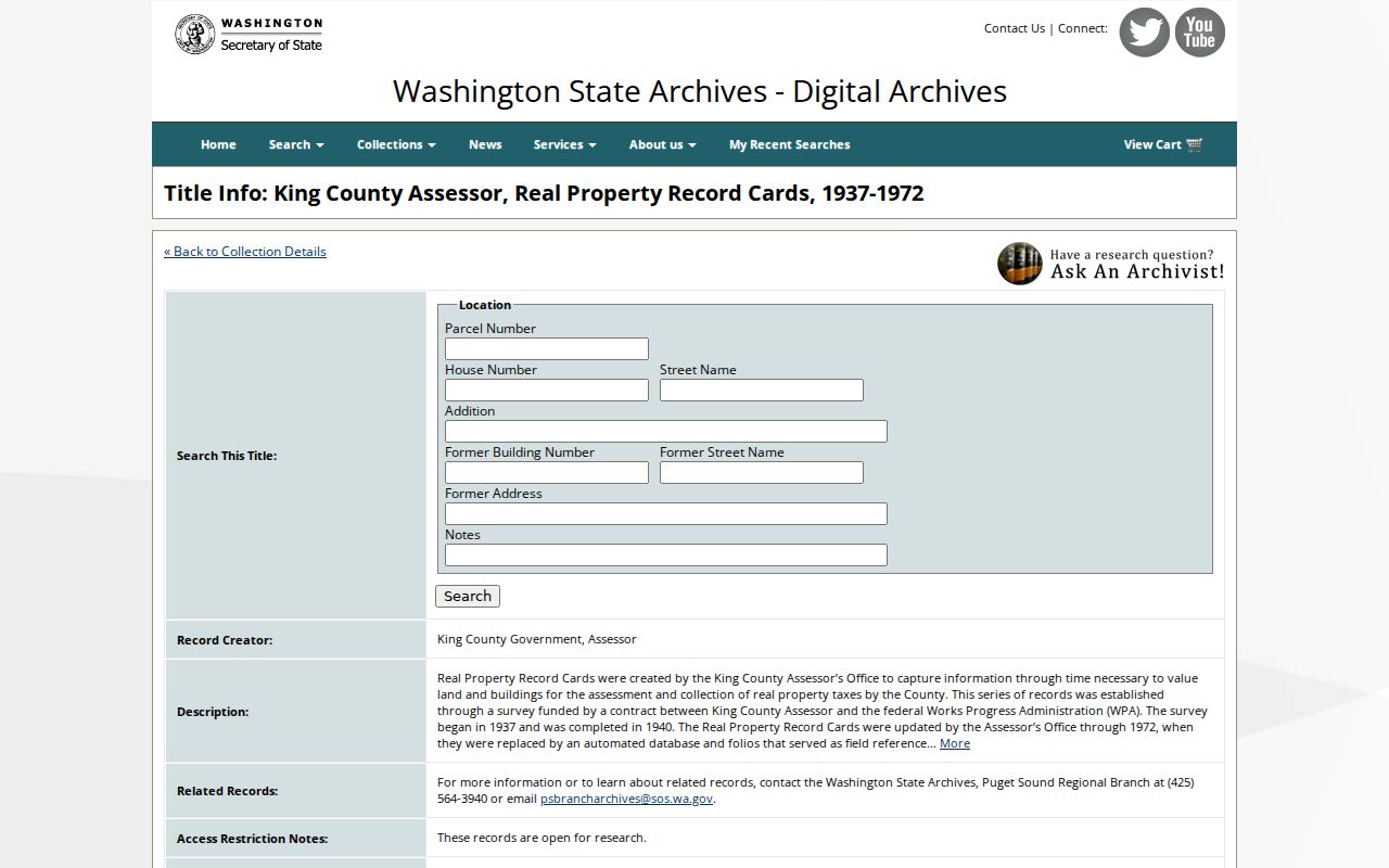 Kenmore residents directory historical assessor cards