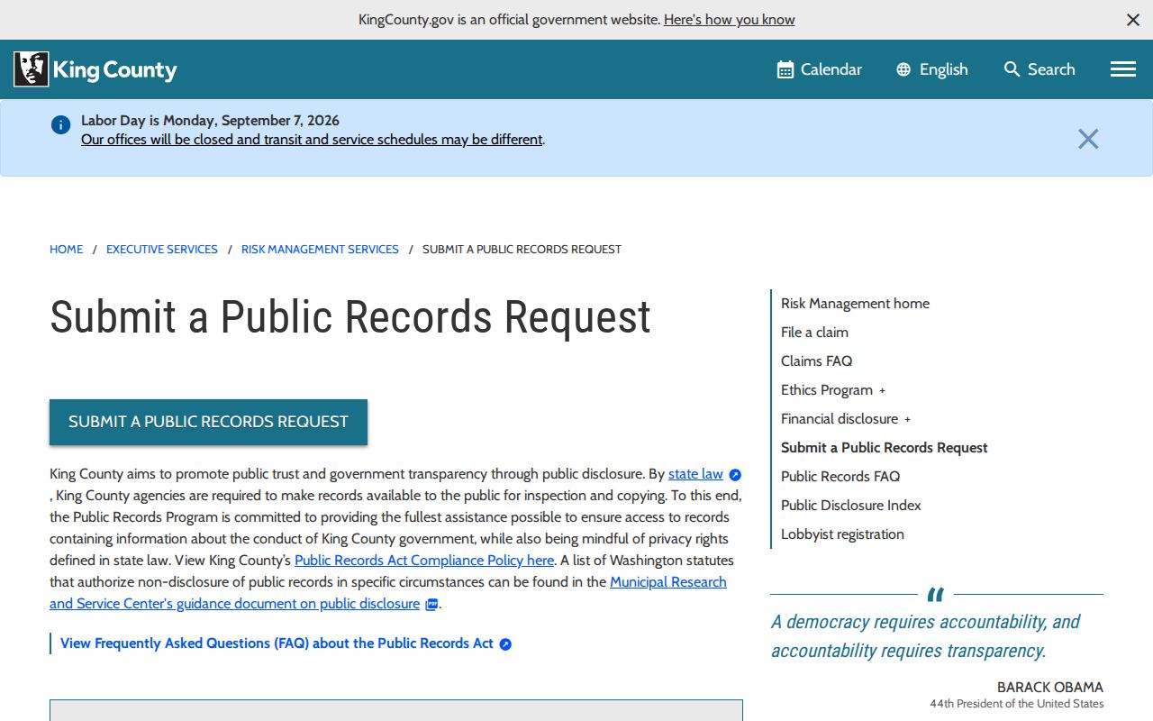 Kenmore residents directory King County public records request